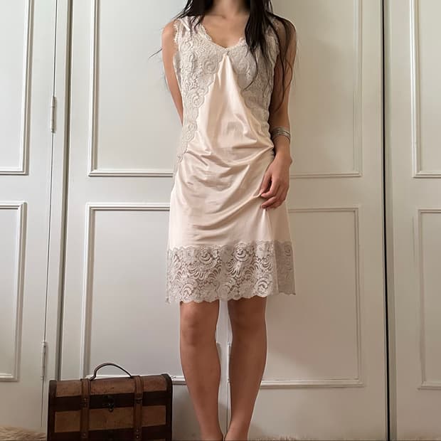soft lace slip dress 