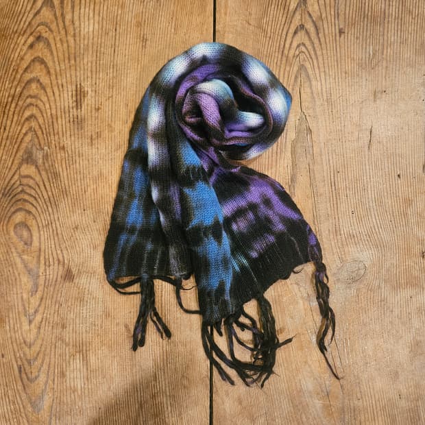 빈티지 핸드메이드 울 타이다이 머플러 