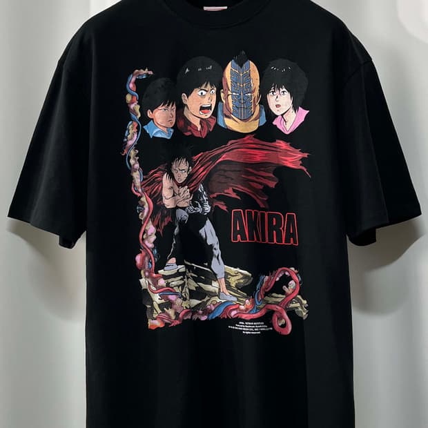 아키라 시마 테츠오 사이버펑크 그래픽 애니 반팔티 부틀렉 블랙