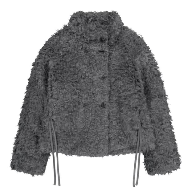 코이세이오 헤어리 퍼 자켓 다크그레이