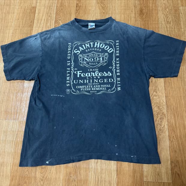 네이버후드 x 세인트 마이클 STHD 피어리스 티셔츠 블랙 - 25SS