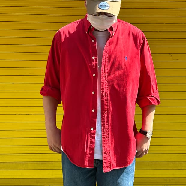 폴로 랄프로렌 옥스포드 셔츠 클래식핏 레드 XL