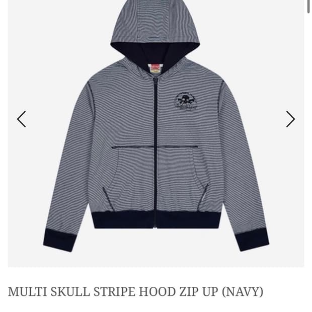 사파리스팟 해골 스트라이프 후드집업