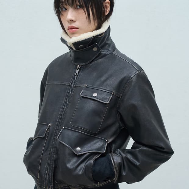 슈퍼서브 카라 디테처블 A2 레더 자켓 다크 브라운 M