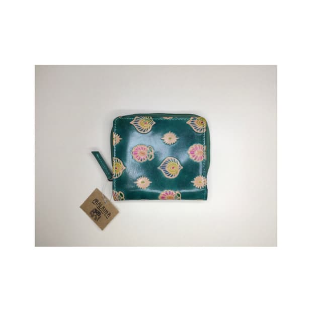 빈티지 에스닉 패턴 청록 지갑 