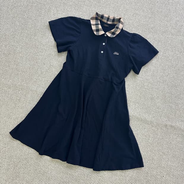 165 닥스 키즈 체크 프릴 원피스 0413D