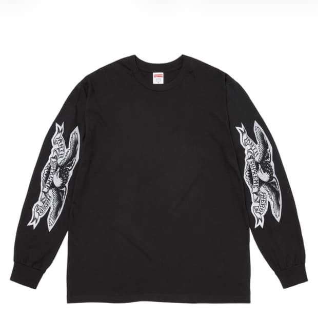 슈프림 안티히어로 이글 롱슬리브 티셔츠 블랙 - 25FW