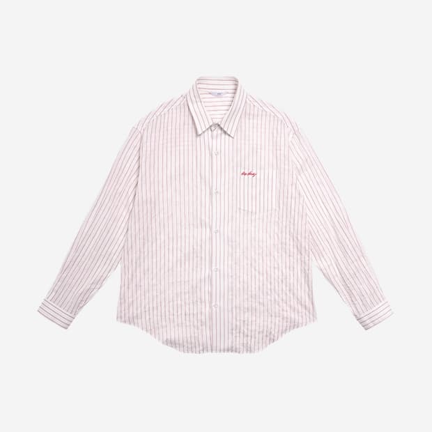 STU 스트라이프 셔츠 레드(M)