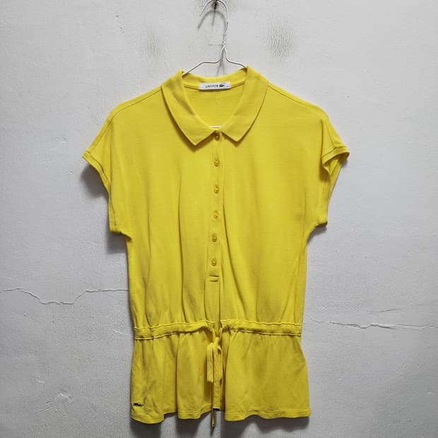 라코스테 옐로우 반팔 미니 원피스 