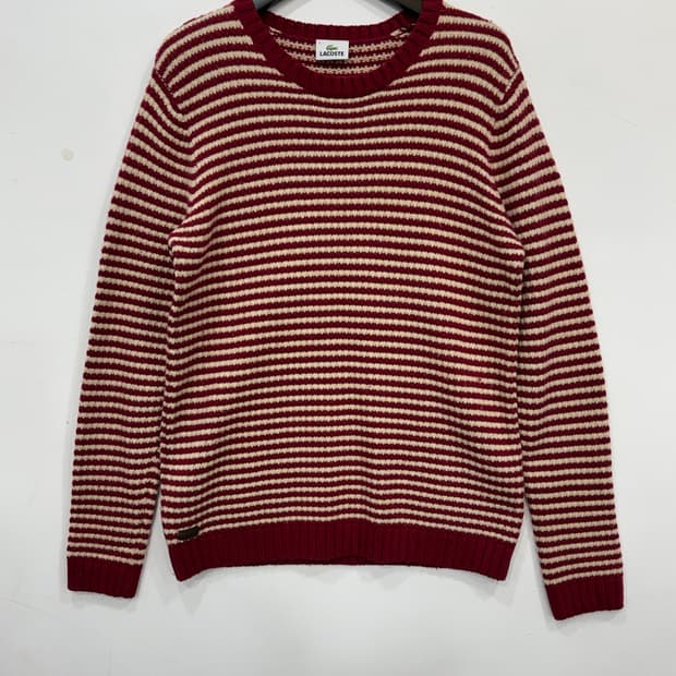 라코스테 스트라이프 니트