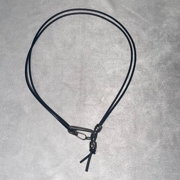 Leather Chain charm necklace