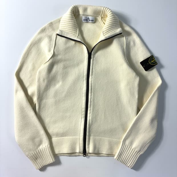 Stone island  스톤아일랜드 투웨이 와펜 아이보리 니트집업 