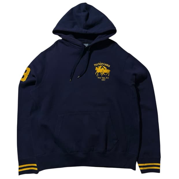 폴로 랄프로렌 기마로고 후드 네이비