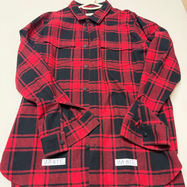 오프화이트 14fw 리오더 플란넬 L