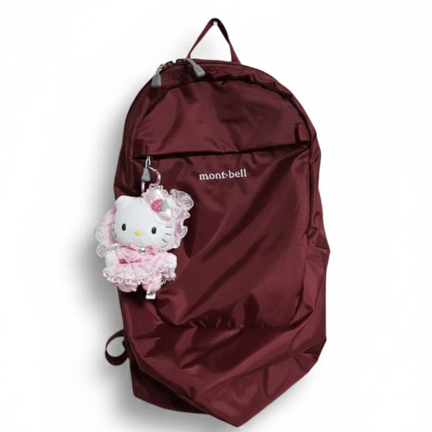 몽벨 포켓터블 백팩 15L 와인 버건디(키티키링 포함)