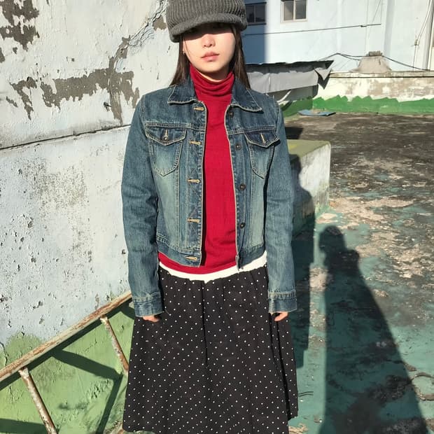 빈티지 워싱 데님자켓 