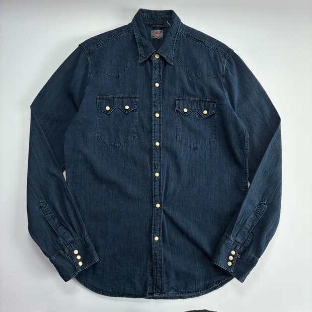 Levi's  리바이스 진청 데님 웨스턴 셔츠 