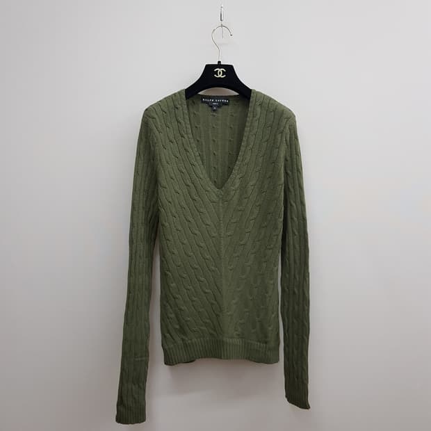 랄프로렌 슬림핏 캐시미어 케이블 니트 XL사이즈