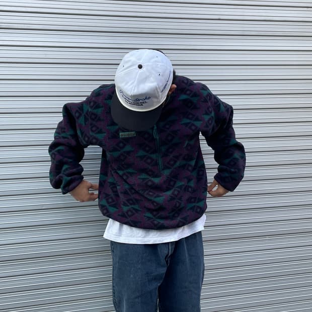 80s Columbia Aztec Fleece Zip(USA Made)