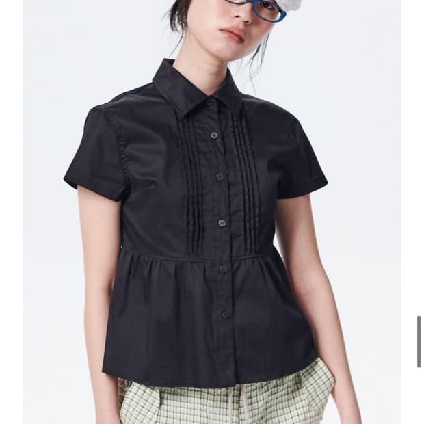 러닝하이 PIN TUCK FRILL SHIRTS