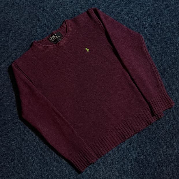 폴로 랄프로렌 버건디 니트