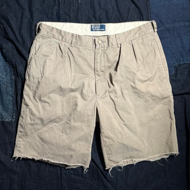90-00‘s 폴로 랄프로렌 투턱 컷오프 치노 쇼츠 36