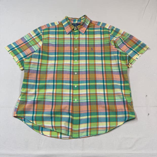 XL) 폴로 랄프로렌 클래식핏 체크 반팔 셔츠