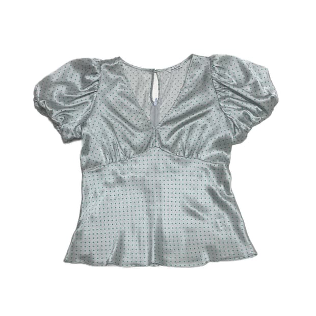 Priv. Spoons Club v-neck silk dots blous