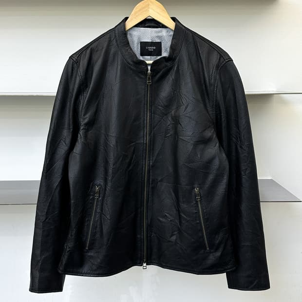 Liugoo Tokyo 메쉬드 펀칭 레더 자켓