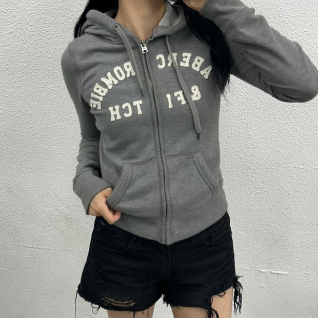 아베크롬비 센터로고 후드집업 XL