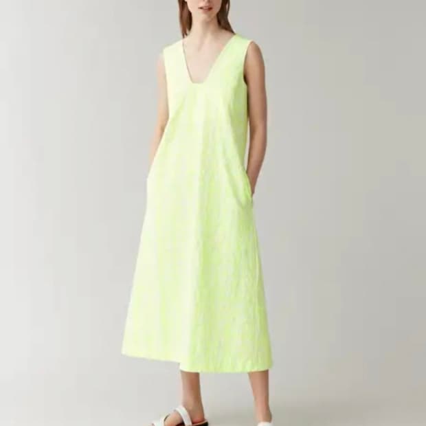 코스 코튼 체크 원피스 / 여자 원피스/ 여성 원피스