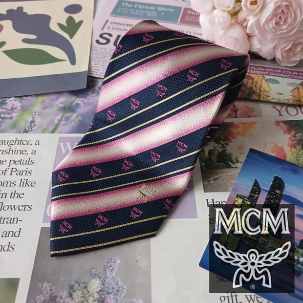 MCM 실크 스트라이프 자카드 넥타이 8.8cm A+등급 A19108
