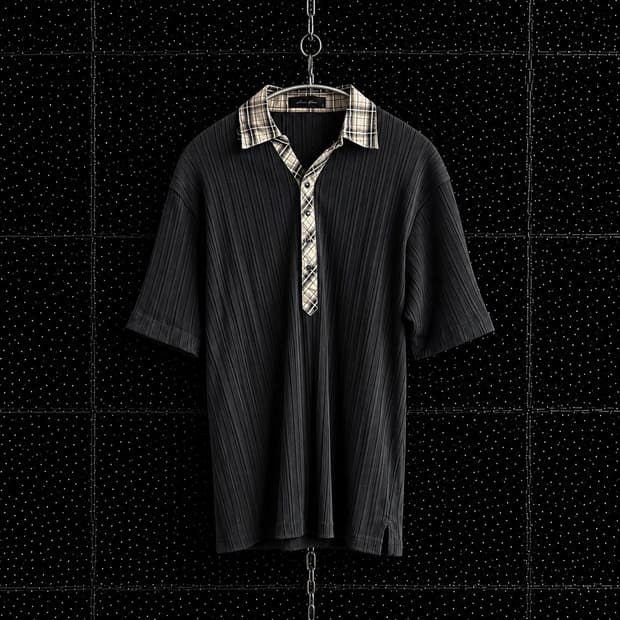 Nota Bene 체크 카라넥 폴로 셔츠