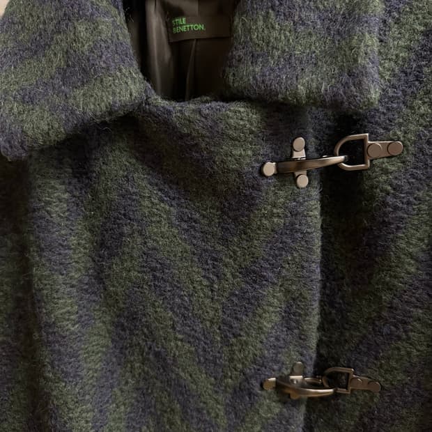 베네통 단종 희귀 울 헤링본 그린 자켓 A급