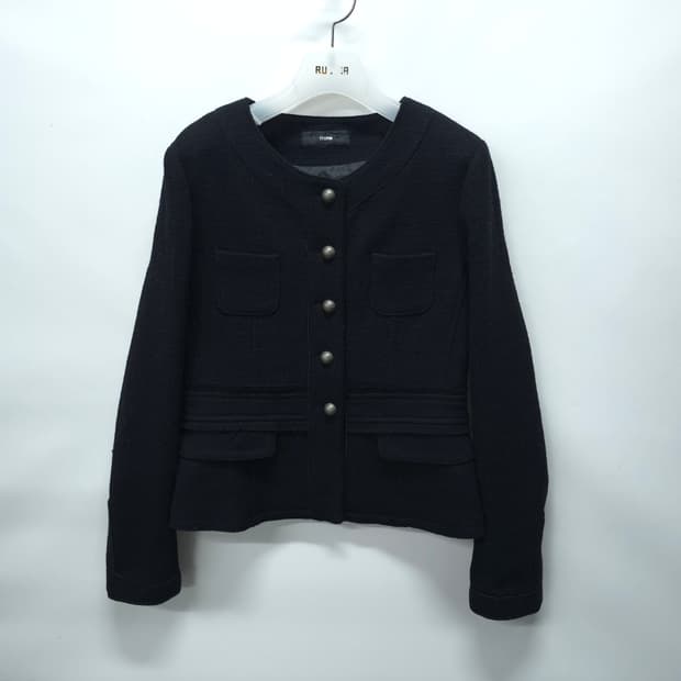 시스템(SYSTEM) 모직 노카라 트위드자켓 (55-66)