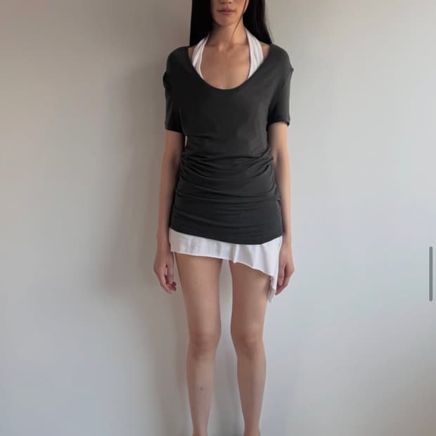 Cr Long Half Top _ Dark Gray