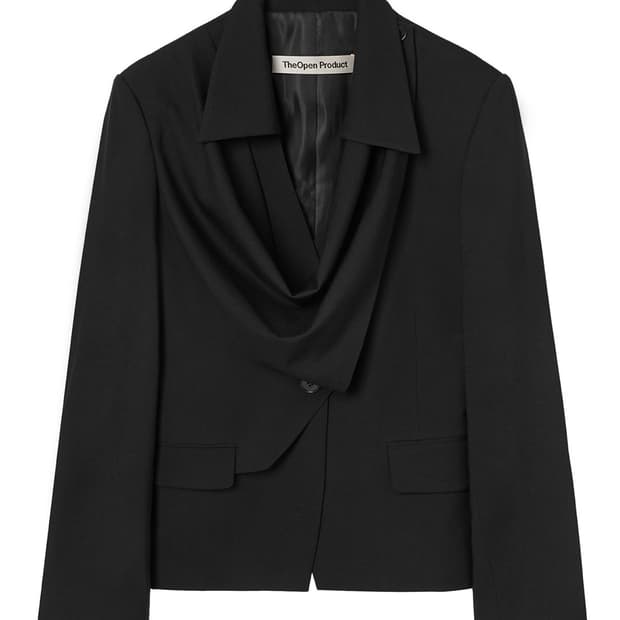 theopen product draped jacket black