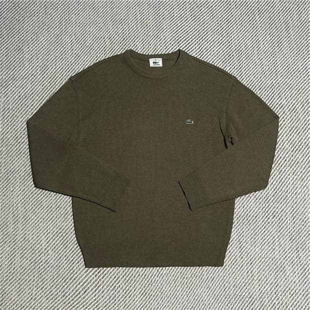 [M] Lacoste 라코스테 카키 울 라운드 니트