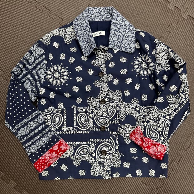 새제품 Y-ONE 반다나 페이즐리 워크자켓