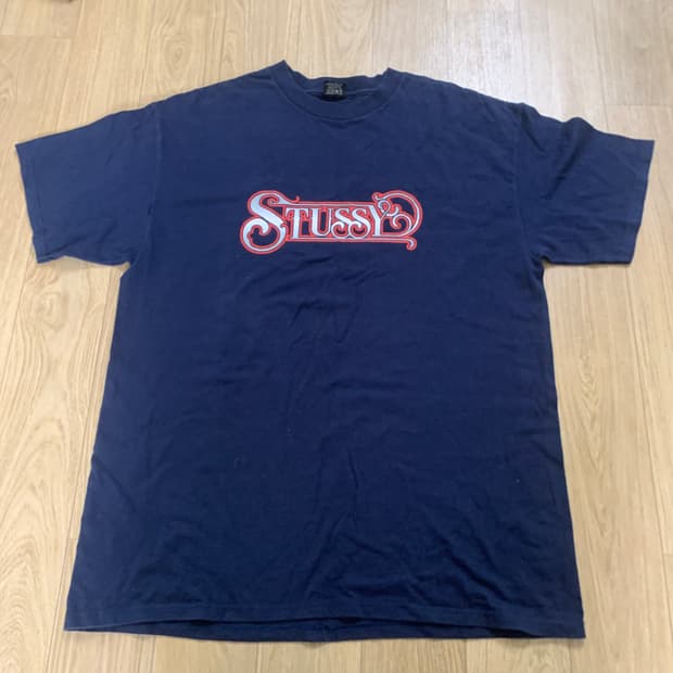 L) Stussy 스투시 빈티지 레터링 반팔티