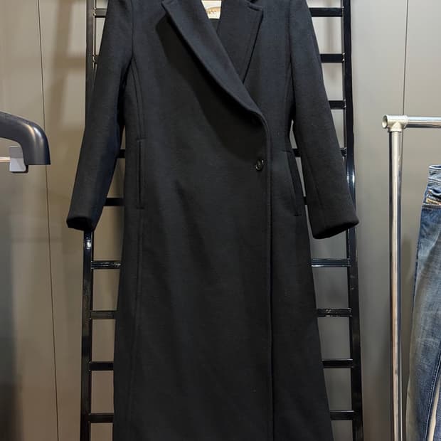 (M) 마조네 MA JOURNEE 캐시미어 혼방 롱코트 블랙 14.9 