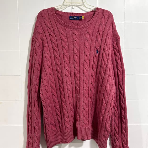 폴로랄프로렌 케이블 니트 핑크 QR