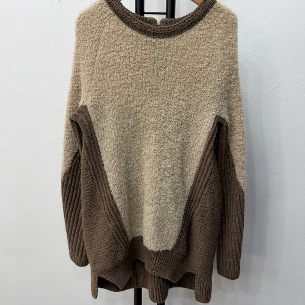 정품) 시스템 한섬 배색 니트 스웨터 90F