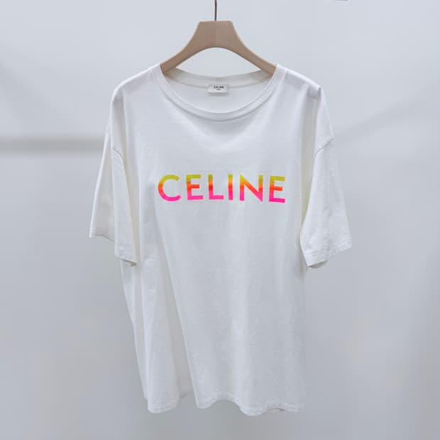 [A급/XL] 셀린느 코튼 루즈 반팔 티셔츠 화이트