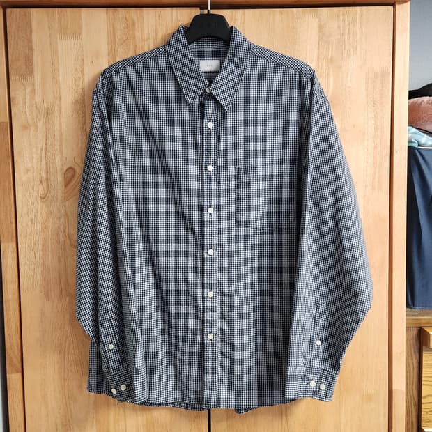 애습 잔잔한 체크 패턴의 올데이 컴피 셔츠 L
