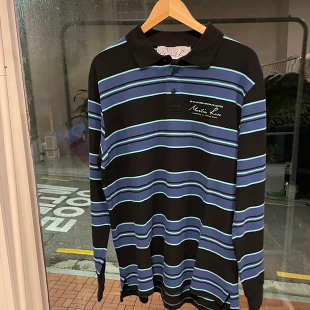 마틴로즈 스트라이프 티 블루 M