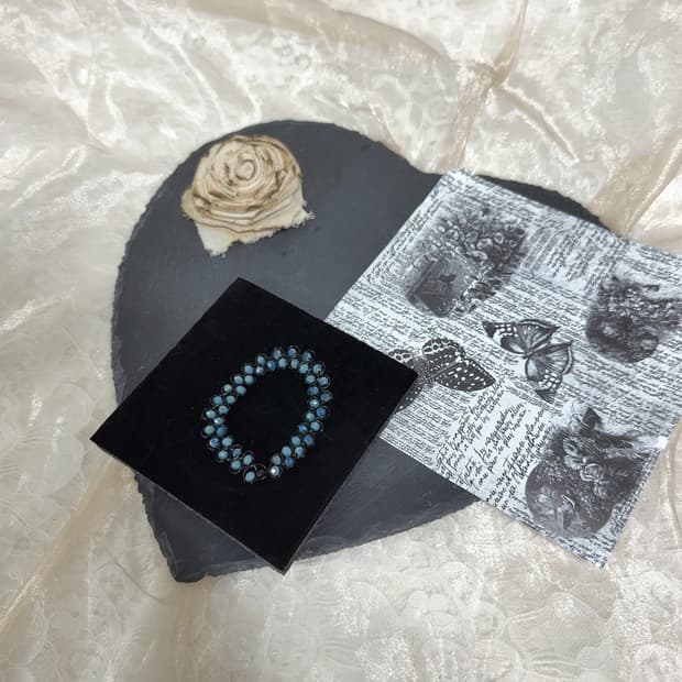 빈티지 블루 오리엔탈 밴딩 팔찌