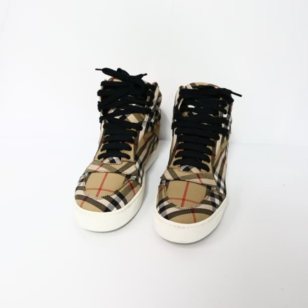 버버리 체크 하이탑 스니커즈 37/230