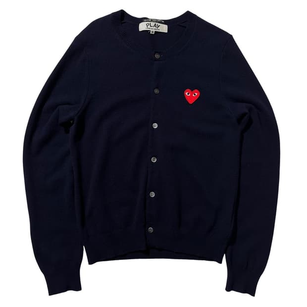 (매장판) 꼼데가르송 플레이 10 꼬르소꼬모 하트와펜 라운드 니트 가디건