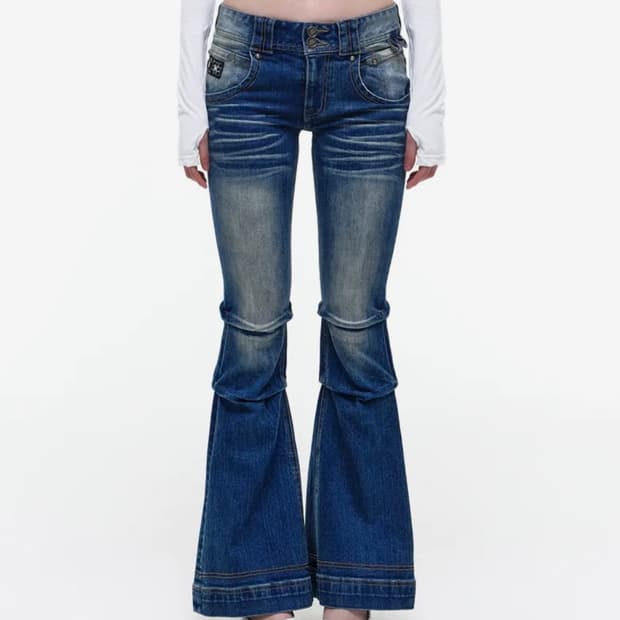 오퍼스 0012 STUNNER FLARE DENIM PANTS